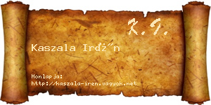 Kaszala Irén névjegykártya